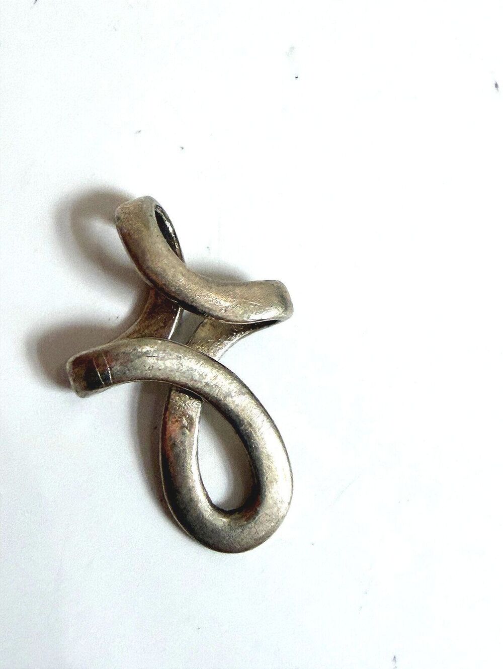 Sterling Silver Abstract Loop Cross Pendant